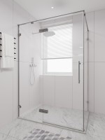 Душевой угол распашной Veconi Premium Alassio SP CH, 1400х1000x2000, хром, стекло прозрачное осветленное