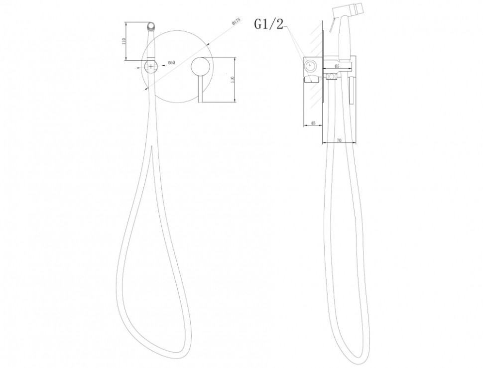 Смеситель ABBER Emotion AF8826B с гигиеническим душем, черный матовый