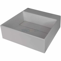 Гранитная раковина, на столешницу, с бортиком для смесителя - с прикрытием сливного отверстия