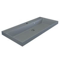 Раковина для ванной 100 см, Uperwood Classic Quartz, кварцевая, серая матовая, платина