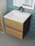 Тумба под раковину для ванной Uperwood Barsa, 50 см, подвесная, черная/дуб сонома
