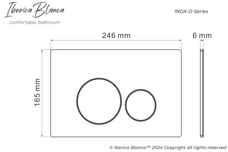 Комплект 3в1 IBERICA BLANCA инсталляция SILENCIO MINI, унитаз BILBAO ALTO белый, кнопка смыва INOX-O золото матовое (IB.001M.BLA.234.815)
