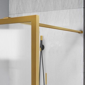 Душевая перегородка Волк-Ин (Walk-In) VSW-1HP700FLBG, 700*2000, брашированное золото, стекло рифленое