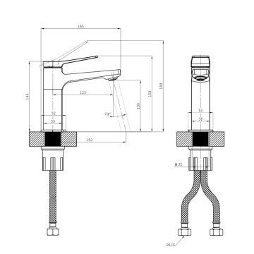 Смеситель для раковины OSGARD BRETTA 50013