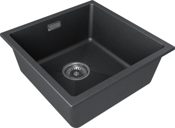 Мойка LUMI 45UNI, IT-GRANIT, LU45-BL, черный, 455х460, Paulmark