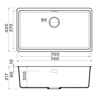 Кухонная мойка Omoikiri Kata 74-U-ES Artgranit/espresso