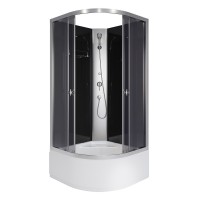 Душевая кабина Niagara Eco E100/40/TN/BK (100х100х195) высокий поддон(40см),стекло тонированное,4 места