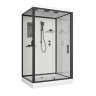 Душевая кабина Niagara Standart ST100/80/15Q/BL (100х80х215) прямоугольник,поддон 15см,распашная,проф.черный,3 места