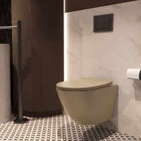 Унитаз подвесной Globo VT1-14STMC Tornado, цвет капучино матовый, ультратонкое сиденье soft-close