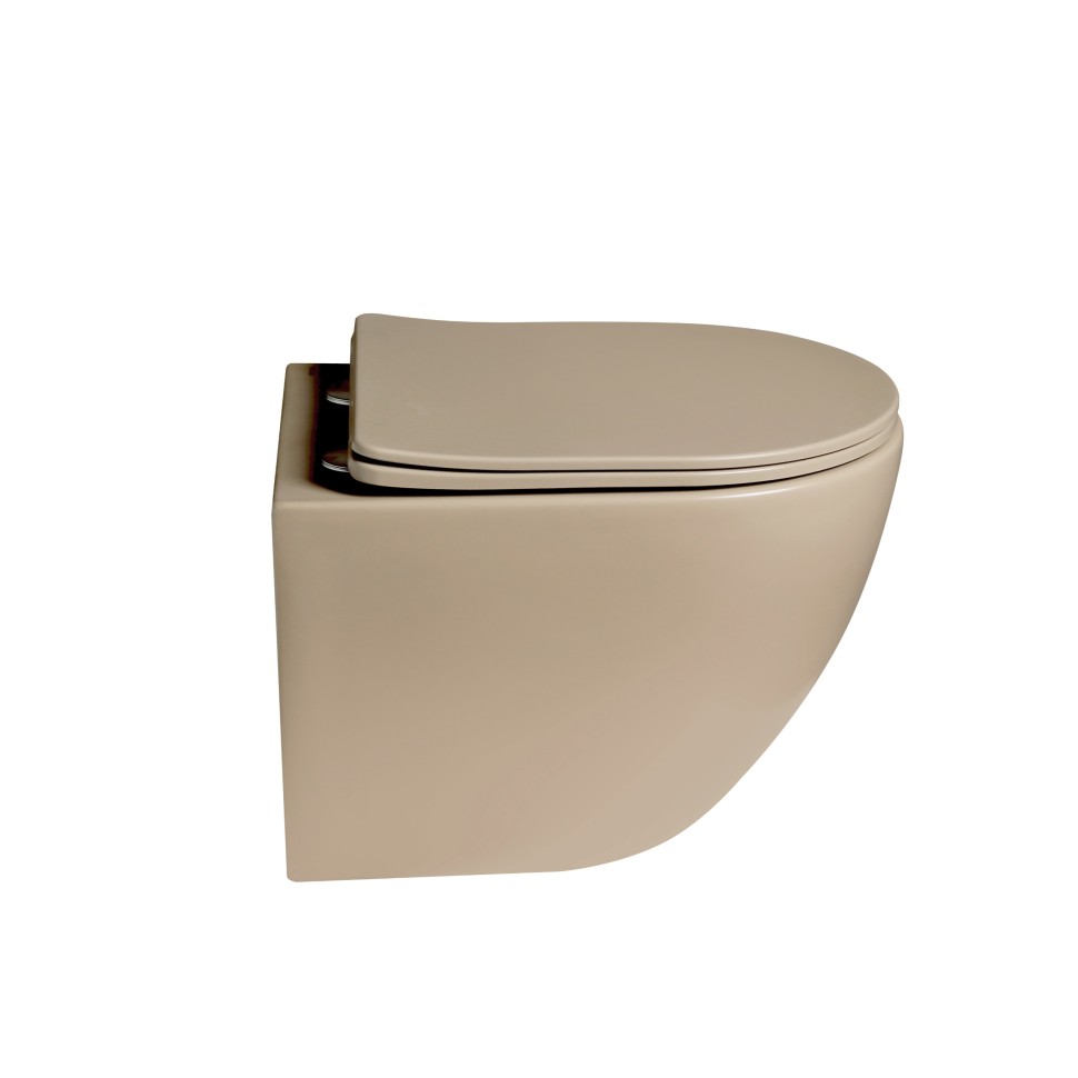 Унитаз подвесной Globo VT1-14STMC Tornado, цвет капучино матовый, ультратонкое сиденье soft-close