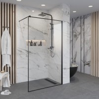 Душевая перегородка Niagara Nova NG-687-12ВLACK (120х195) черный,стекло прозрачное,1 место