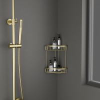 Полка угловая двойная Timo Saona 13082/17 золото матовое