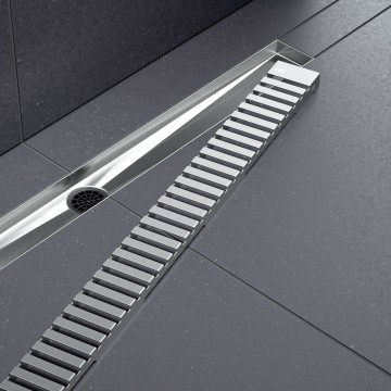 Душевой лоток TIMO Drain System 800 с вставкой "lines", Сатин