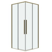 Душевое ограждение Grossman Galaxy 300.K33.01.9090.32.00 (90х90х195) квадрат,раздвижная,золото сатин,стекло прозрачное, 1 место
