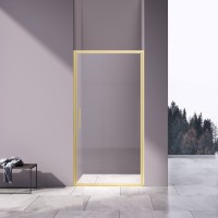 Душевая дверь Slim 8mm VDP-4SL100CLG, брашированное золото, стекло прозрачное