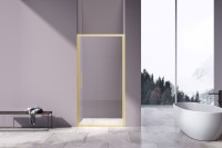 Душевая дверь Slim 8mm VDP-4SL100CLG, брашированное золото, стекло прозрачное