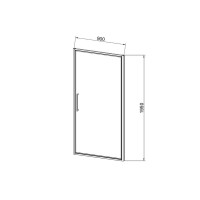 Душевая дверь Slim 8mm VDP-4SL100CLG, брашированное золото, стекло прозрачное