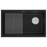 Мойка LUMI-PRO 74 UNI, IT-GRANIT, LU-PRO 74-BLM, черный, 740х450, Paulmark