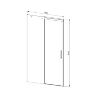 Душевая дверь Dice VDS-4D130CL, 1300, хром, стекло прозрачное