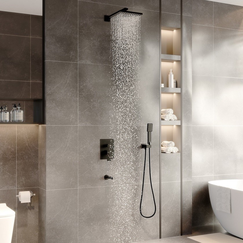 Душевой комплект BERGES NARDIS 3S BLACK, черный матовый