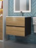 Тумба под раковину для ванной Uperwood Barsa, 60 см, подвесная, черная/дуб сонома