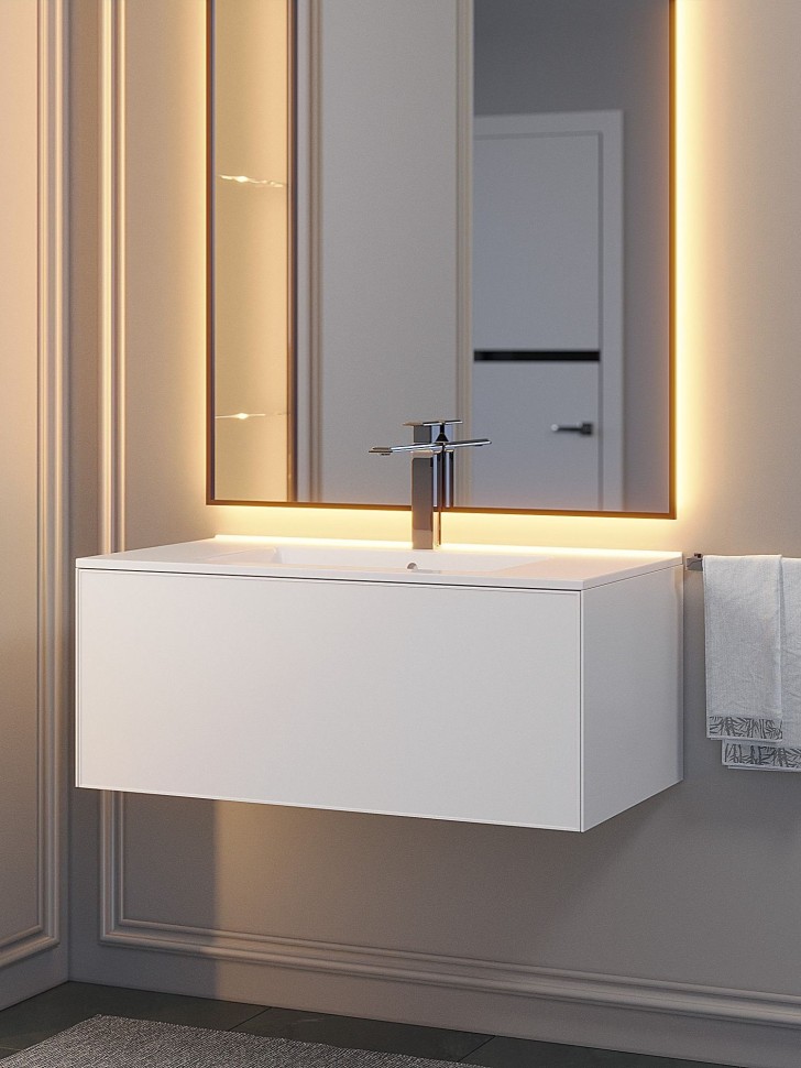 Тумба под раковину 85 см, Uperwood Parma Premium, белая