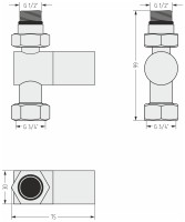Вентиль прямой цилиндр (G 1/2&quot; НР х G 3/4&quot; НГ)