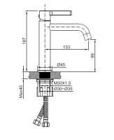 Смеситель для раковины Villa VBF-1VL1BN однорычажный, брашированный никель
