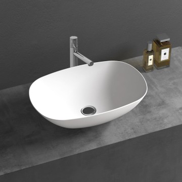 Раковина Солид Серфейс (Solid Surface) Vincea VBS-6T12MW, 540*360*150, накладная, цвет белый матовый