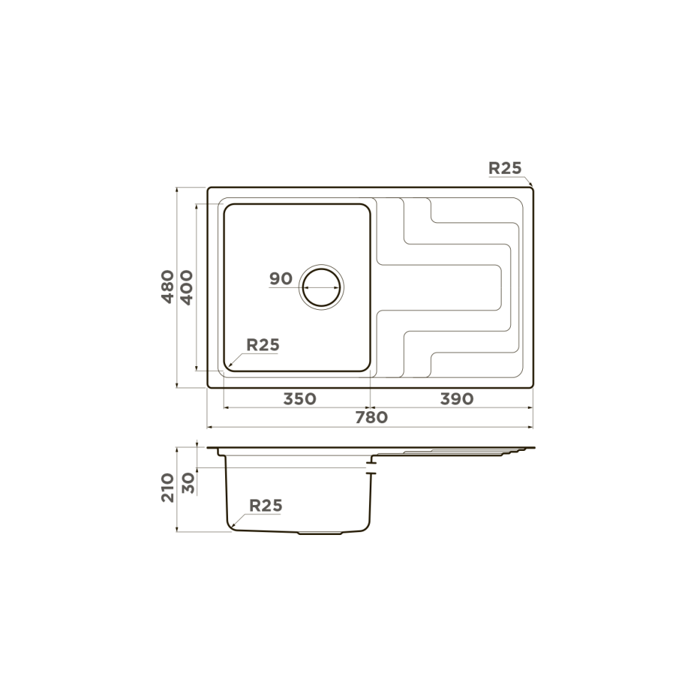 Кухонная мойка Omoikiri Mizu 78-IN нерж. сталь/нержавеющая сталь