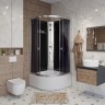 Душевая кабина Niagara Eco E80/40/TN/BK (80х80х195) высокий поддон(40см),стекло тонированное,4 места