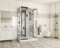 Душевая кабина Niagara Luxe NG-7713WL (82x120х215) низкий поддон(15см),дверь раздвижная,стенки серебро,5 мест