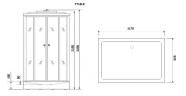 Душевая кабина Niagara Luxe NG-7713WL (82x120х215) низкий поддон(15см),дверь раздвижная,стенки серебро,5 мест