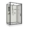 Душевая кабина Niagara Standart ST100/80/15Q/BL/BK (100х80х200) прямоугольник,поддон 15см,распашная,проф.черный,без крыши,3 места