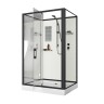 Душевая кабина Niagara Standart ST100/80/15Q/BL/BK (100х80х200) прямоугольник,поддон 15см,распашная,проф.черный,без крыши,3 места