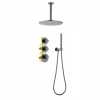 Душевая система встроенная с термостатом Timo Saona SX-2399/18SM черное золото