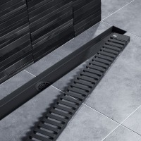Душевой лоток TIMO Drain System 800 с вставкой "lines", Чёрный