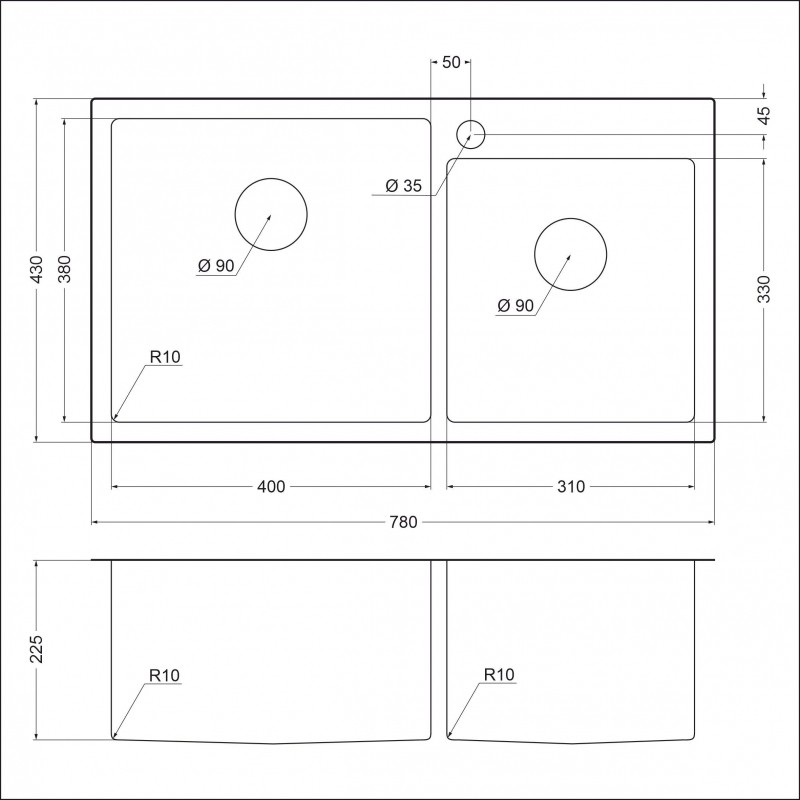 Мойка EMAR EMB-210 EMB-210 PVD Nano Golden