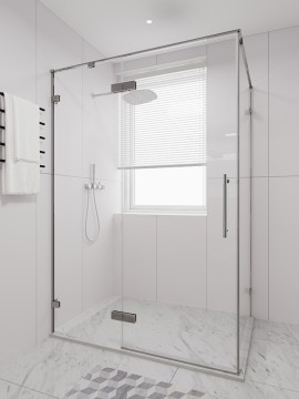 Душевой угол распашной Veconi Premium Alassio SP CH, 1500х900x2000, хром, стекло прозрачное осветленное