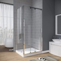 Душевой угол Veconi Rovigo RV-028, 900х700х1950, хром, прозрачное стекло
