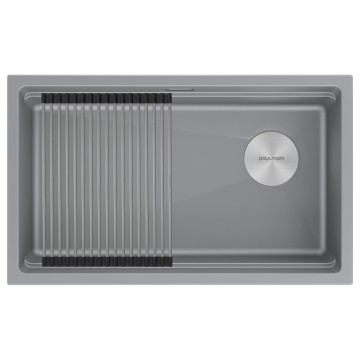 Мойка LUMI-PRO 74 UNI, IT-GRANIT, LU-PRO 74-GRM, серый металлик, 740х450, Paulmark
