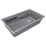 Мойка LUMI-PRO 74 UNI, IT-GRANIT, LU-PRO 74-GRM, серый металлик, 740х450, Paulmark