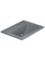 Раковина для ванной кварцевая Uperwood Foster Quartz 60х40,5х16,5 см, серая матовая, бетон