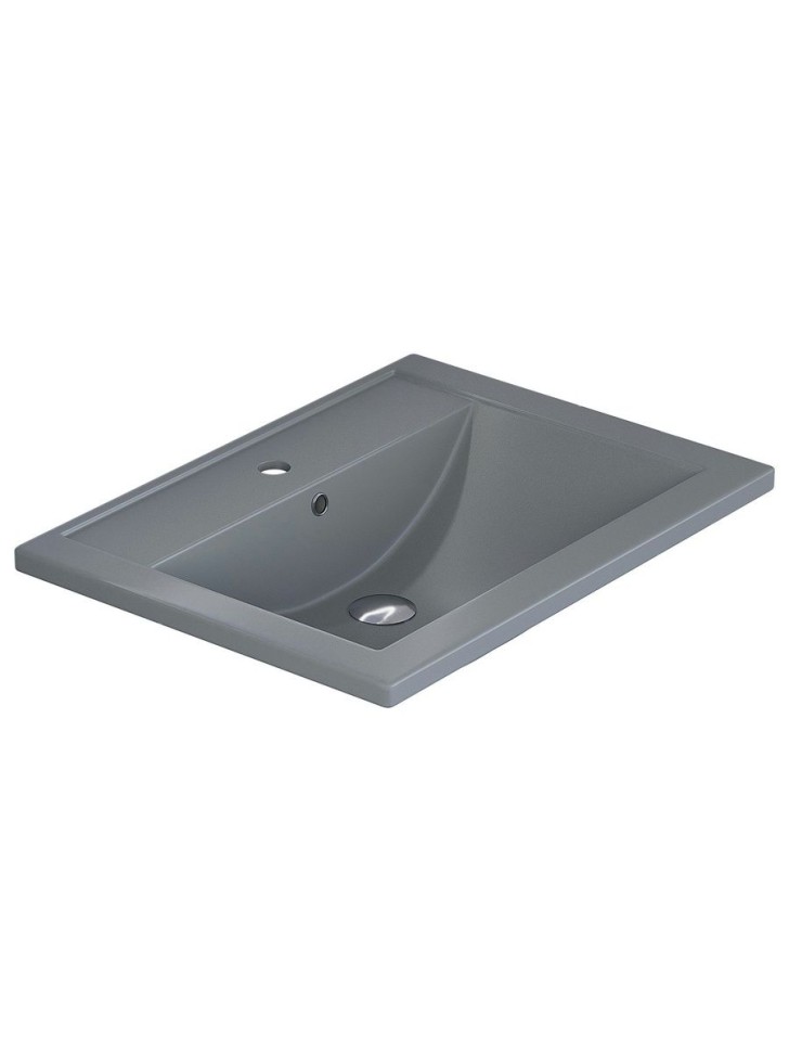 Раковина для ванной кварцевая Uperwood Foster Quartz 60х40,5х16,5 см, серая матовая, бетон