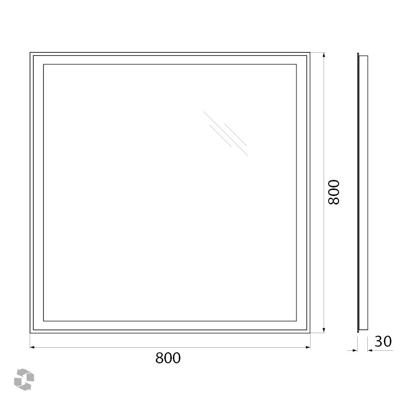 Зеркало BelBagno SPC-GRT-800-800-LED-TCH-WARM
