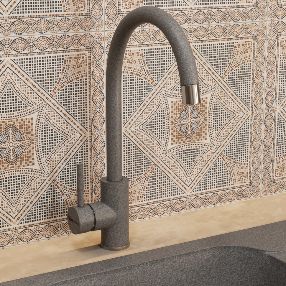 Смеситель для кухни Uperwood Quartz Premium UPD-02-03, серый