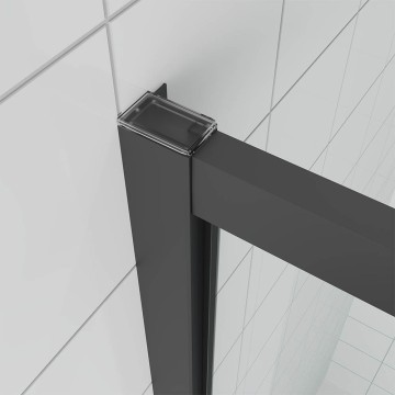 Душевая дверь Veconi Ottimo P20 B, 1100x1900, черный матовый, стекло тонированное матовое