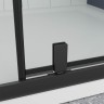 Душевая дверь Veconi Ottimo P20 B, 1100x1900, черный матовый, стекло тонированное матовое