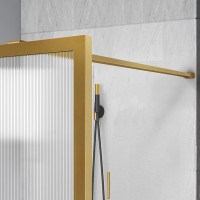 Душевая перегородка Walk-In VSW-1HP120FLBG, 1200*2000, брашированное золото, стекло рифленое