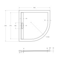 Поддон из искусственного мрамора CEZARES TRAY-AS-R-90-30-W